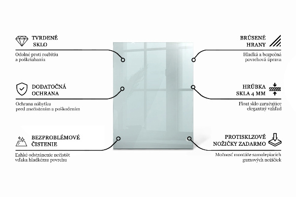 Blat de masă dreptunghiular transparent