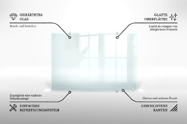Transparent sticlă pentru bucătărie 100x30 cm