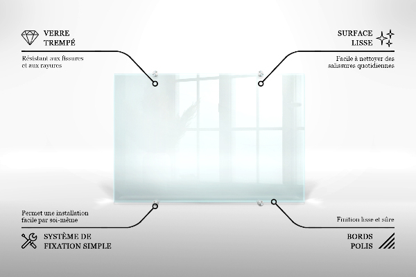 Transparent sticlă pentru bucătărie 100x30 cm