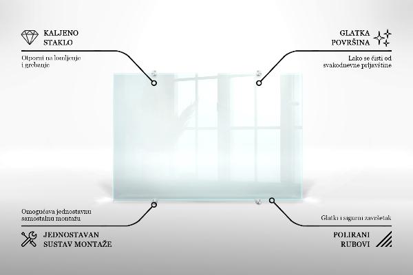 Transparent sticlă pentru bucătărie 100x30 cm
