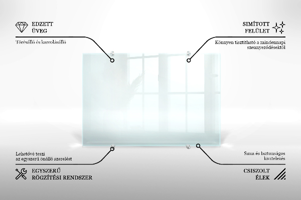 Transparent sticlă pentru bucătărie 100x30 cm
