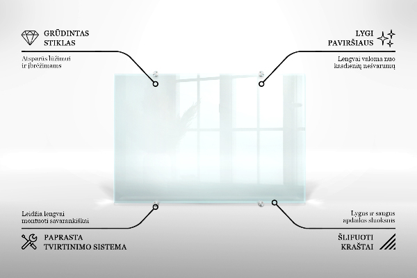 Transparent sticlă pentru bucătărie 100x30 cm