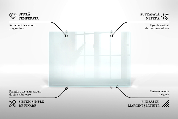 Transparent sticlă pentru bucătărie 100x30 cm