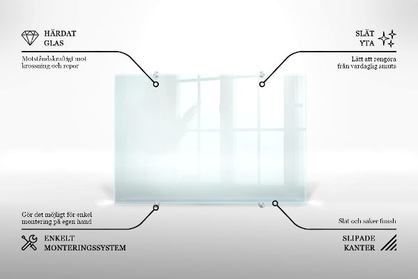 Transparent sticlă pentru bucătărie 100x30 cm