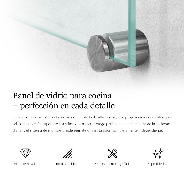 Transparent panou sticlă bucătărie 125x50 cm