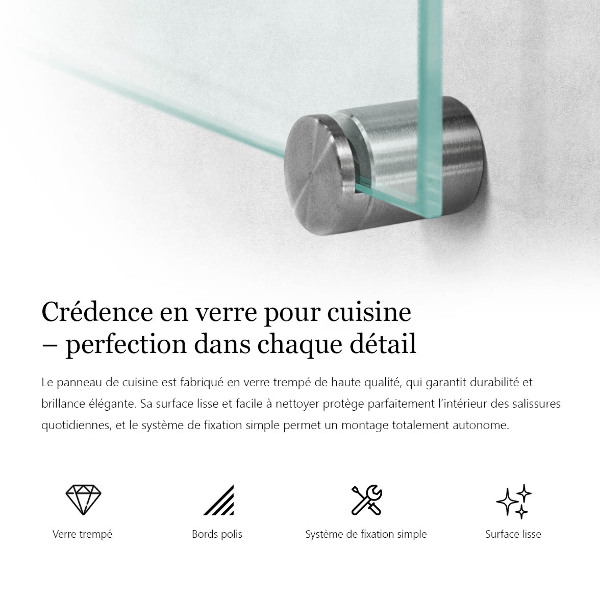 Sticlă bucătărie transparent 60x40 cm