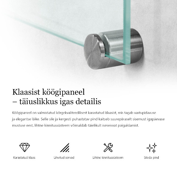 Transparent sticlă bucătărie 60x60 cm