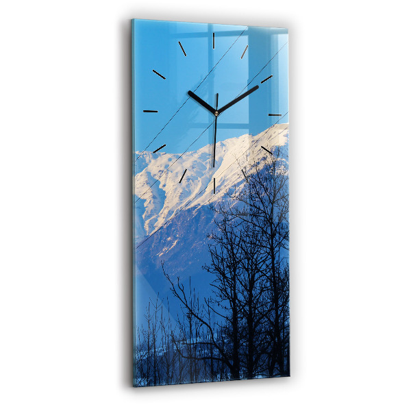Ceas vertical de perete din sticlă Vedere la munte
