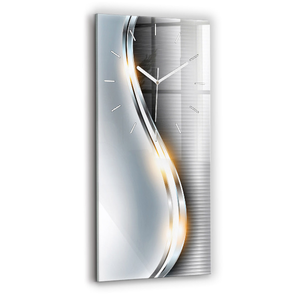 Ceas vertical de perete din sticlă Abstracția metalului
