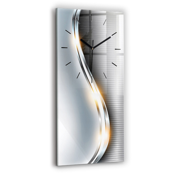 Ceas vertical de perete din sticlă Abstracția metalului