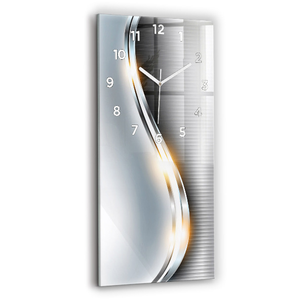 Ceas vertical de perete din sticlă Abstracția metalului