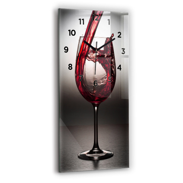 Ceas vertical de perete din sticlă pahar de vin