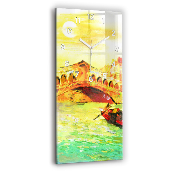 Ceas vertical de perete din sticlă Podul Rialto din Veneția