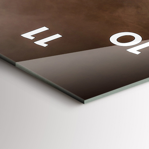 Ceas vertical de perete din sticlă Boabe de cafea