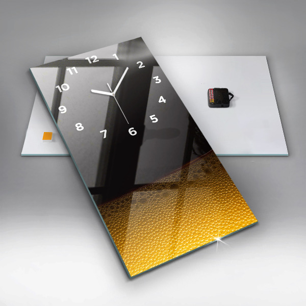 Ceas vertical de perete din sticlă Suc de portocale