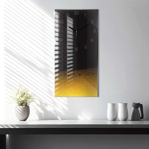 Ceas vertical de perete din sticlă Suc de portocale