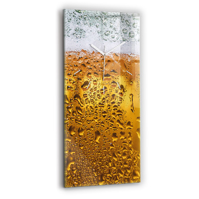 Ceas vertical de perete din sticlă O cană de bere