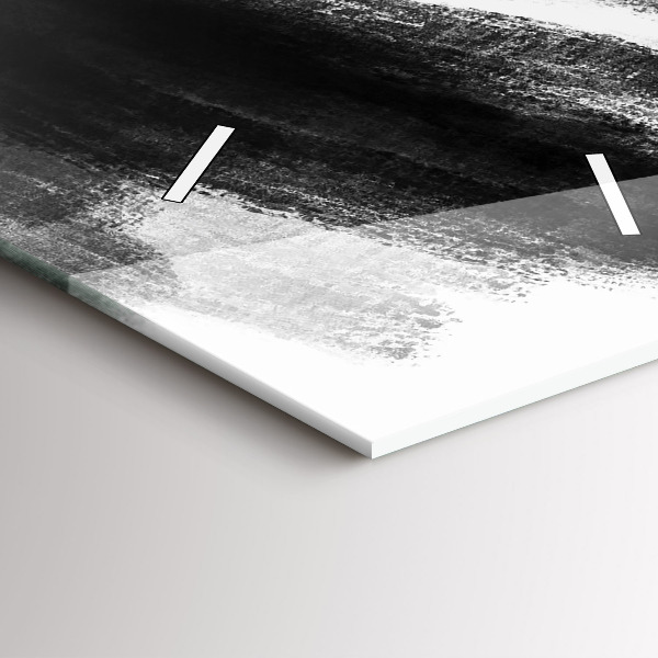 Ceas vertical de perete din sticlă Femeie în alb și negru