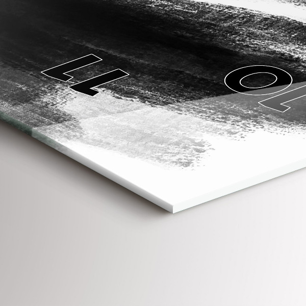 Ceas vertical de perete din sticlă Femeie în alb și negru