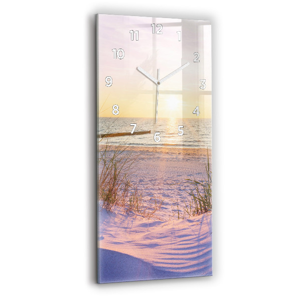 Ceas vertical de perete din sticlă Marea însorită poloneză