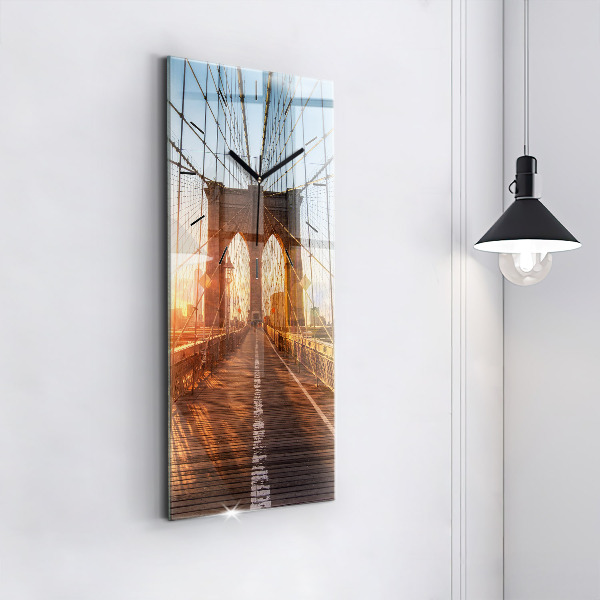 Ceas vertical de perete din sticlă Podul Brooklyn NYC