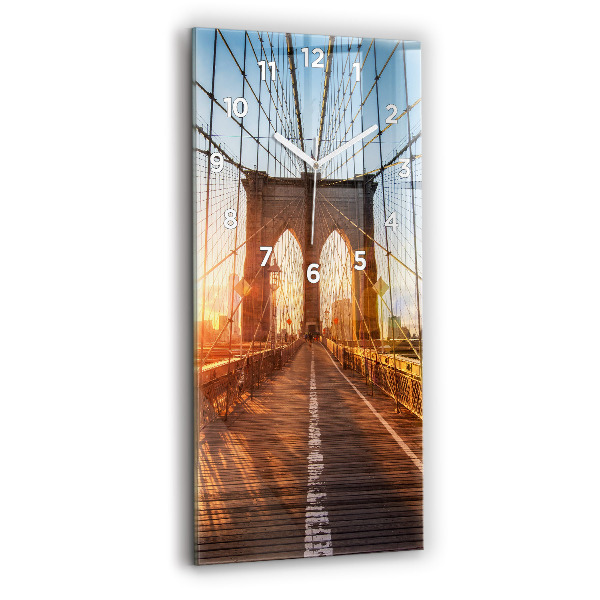 Ceas vertical de perete din sticlă Podul Brooklyn NYC