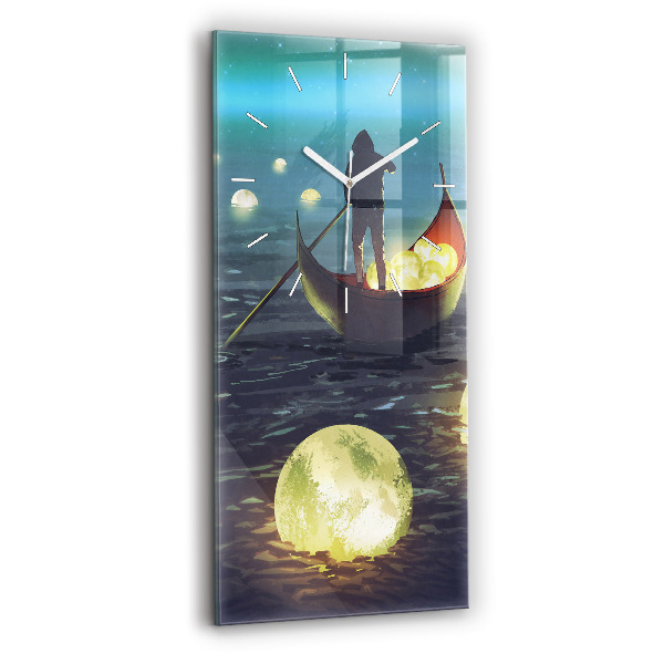 Ceas vertical de perete din sticlă Abstracția