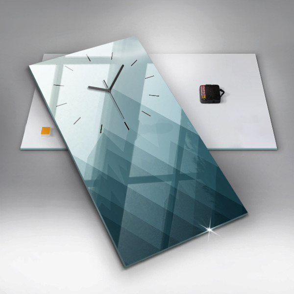 Ceas vertical de perete din sticlă Figuri geometrice