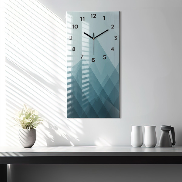 Ceas vertical de perete din sticlă Figuri geometrice