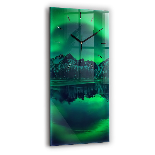 Ceas vertical de perete din sticlă aurora nordică