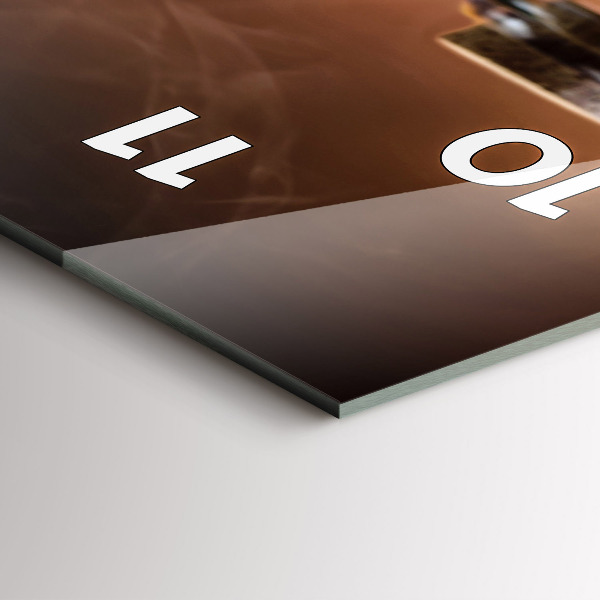 Ceas vertical de perete din sticlă Inima culinară a Italiei