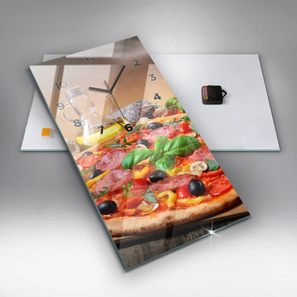 Ceas vertical de perete din sticlă Inima culinară a Italiei