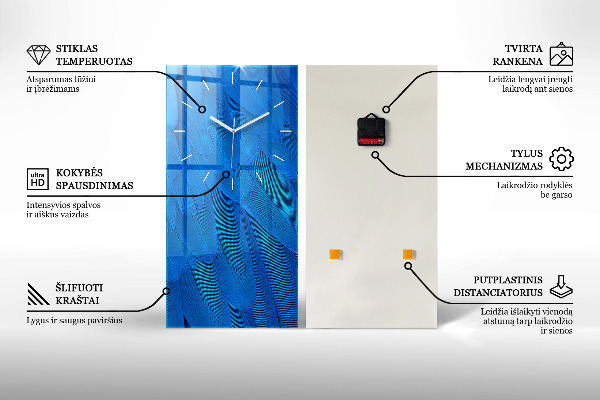 Ceas vertical de perete din sticlă Stilul motor Adrenalina