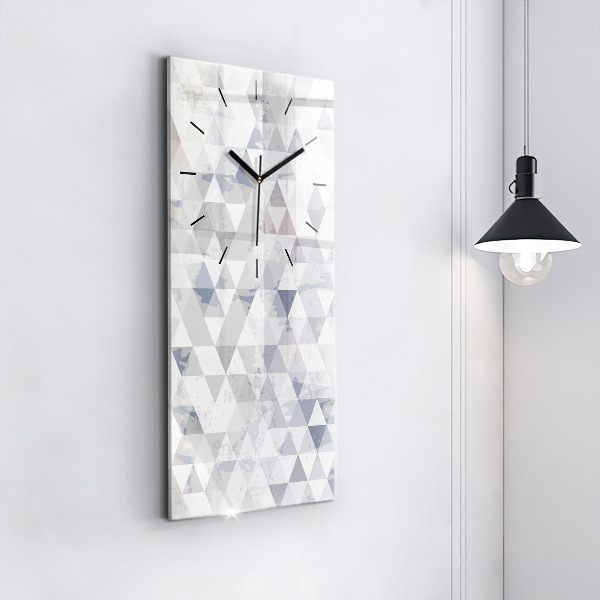 Ceas vertical de perete din sticlă Model geometric
