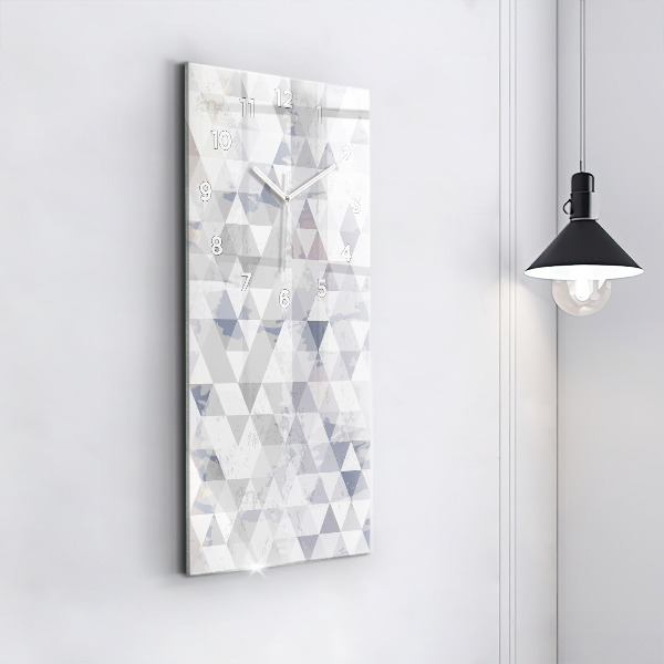 Ceas vertical de perete din sticlă Model geometric