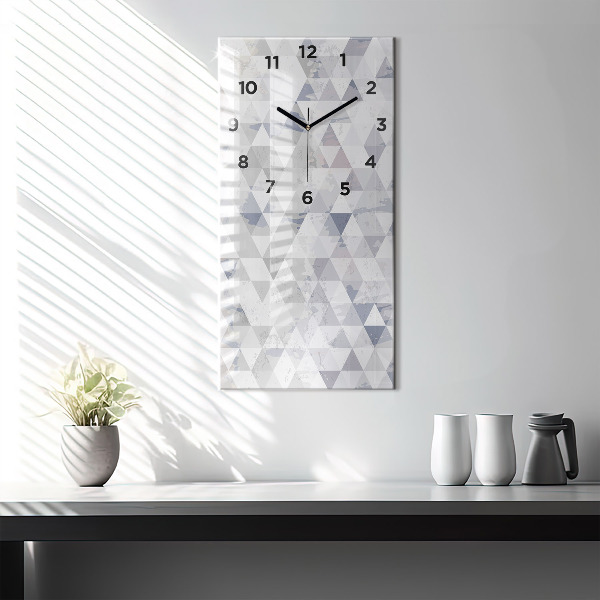 Ceas vertical de perete din sticlă Model geometric