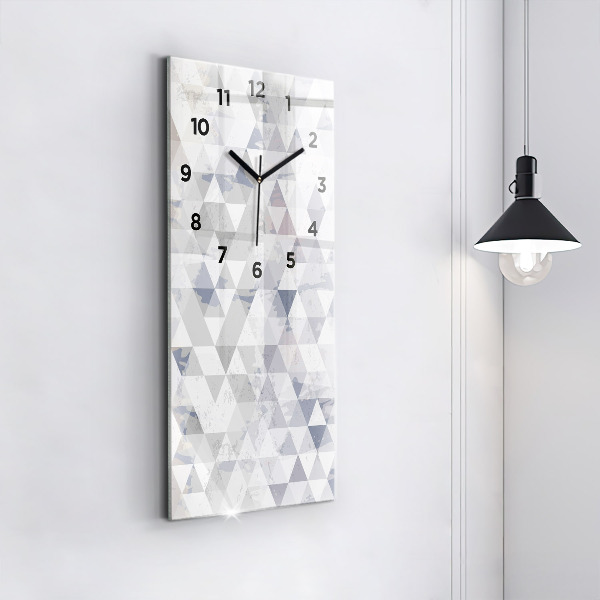 Ceas vertical de perete din sticlă Model geometric