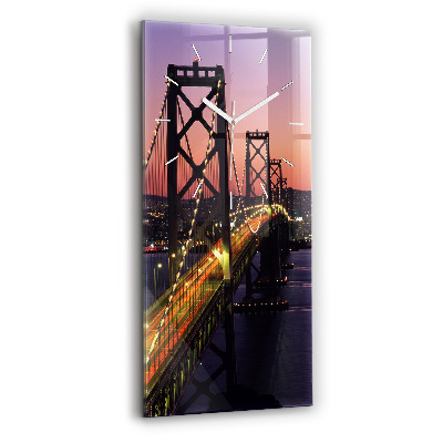 Ceas vertical de perete din sticlă Apus de soare din SUA