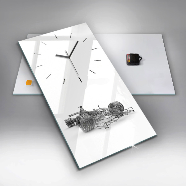 Ceas vertical de perete din sticlă Design mașină F1