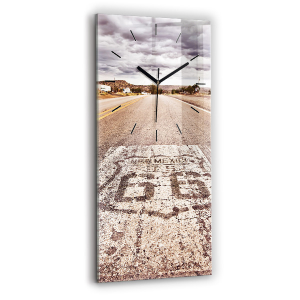 Ceas vertical de perete din sticlă Route 66 SUA