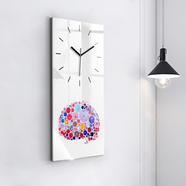 Ceas vertical de perete din sticlă Ilustrație abstractă colorată