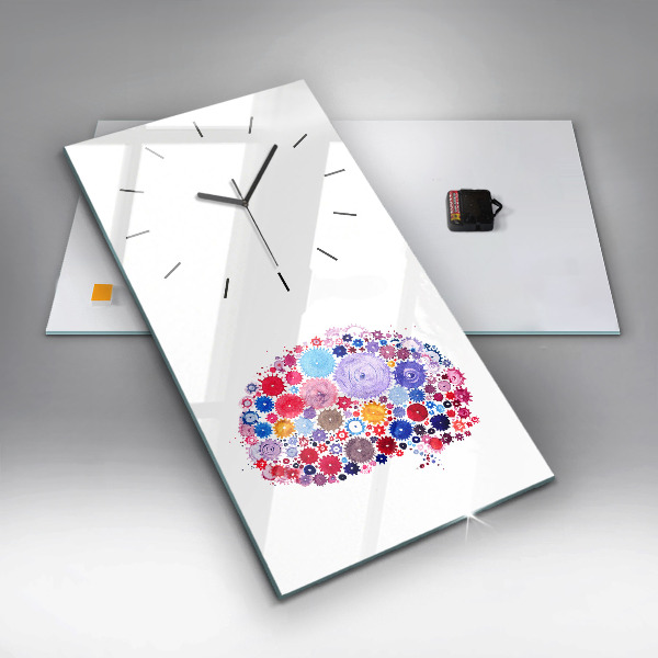 Ceas vertical de perete din sticlă Ilustrație abstractă colorată