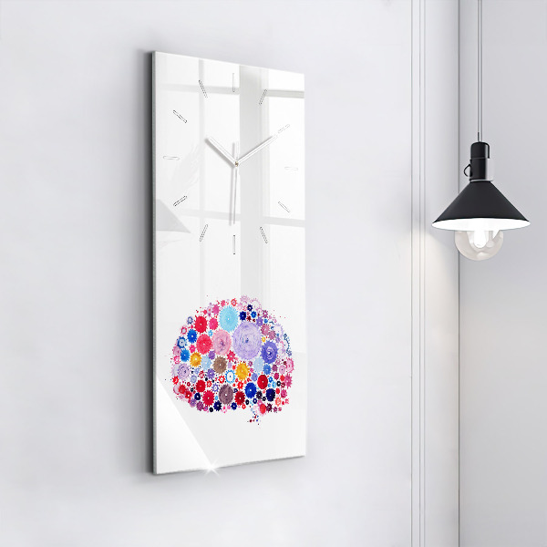 Ceas vertical de perete din sticlă Ilustrație abstractă colorată