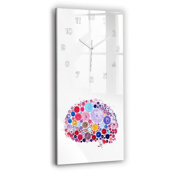 Ceas vertical de perete din sticlă Ilustrație abstractă colorată