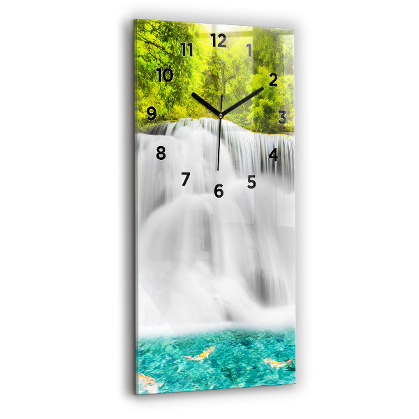 Ceas vertical de perete din sticlă Cascada în Thailanda