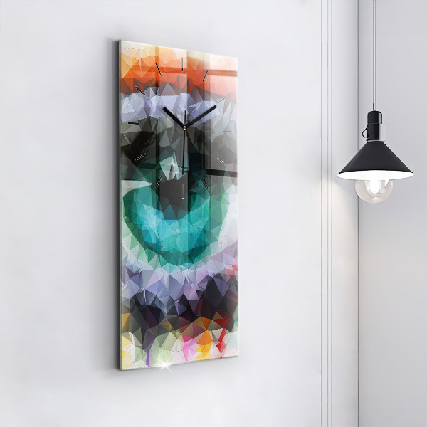 Ceas vertical de perete din sticlă Ochiul uman colorat