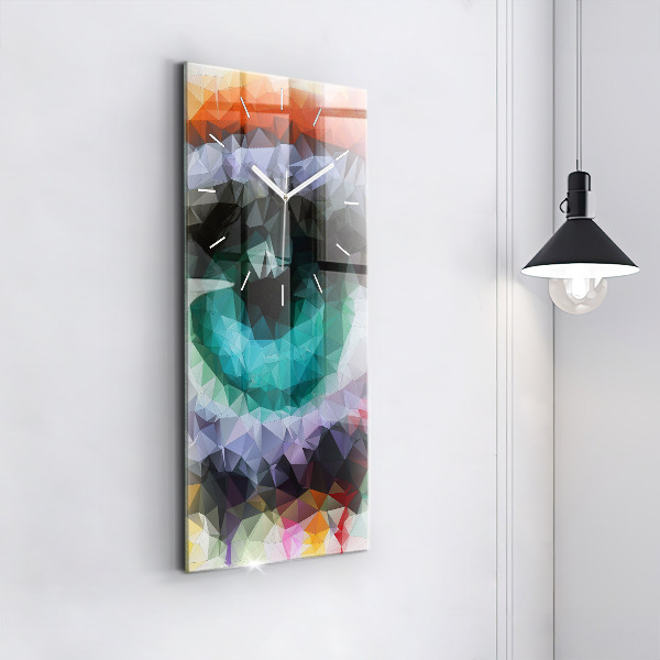 Ceas vertical de perete din sticlă Ochiul uman colorat