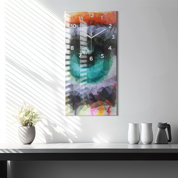 Ceas vertical de perete din sticlă Ochiul uman colorat