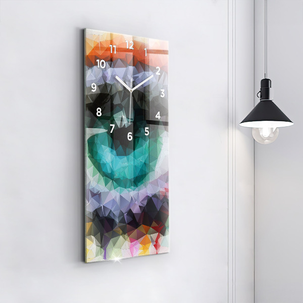 Ceas vertical de perete din sticlă Ochiul uman colorat