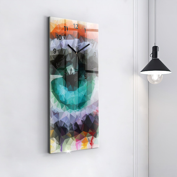 Ceas vertical de perete din sticlă Ochiul uman colorat